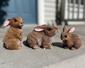 Bunny Yard Décor Outdoor Set of 3, Easter Rabbit Garden Statues, Lawn Décor