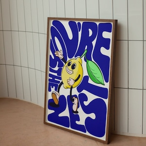 Kitchen print, Retro cartoon print, lemon print, retro kitchen print, wall hanging, home decor, gifts for him, gifts for her