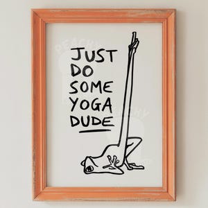 Frog Yoga Pose Art Print, Funny Home Decor (Digital Download)