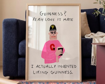 Beer yeah love it mate Art Print, Funny Bar Kitchen Decor