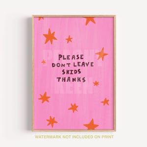 Please Don't Leave Skids Lustig Badezimmer Kunstdruck, Toilette Humor, Home Decor