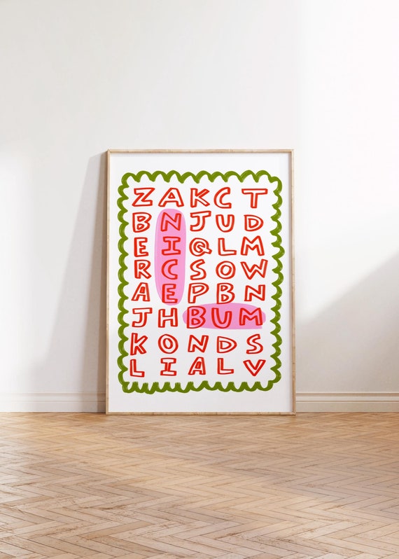 Bathroom print, nice bum art print, bathroom poster, bathroom illustration, retro home decor, living room print, bedroom art, A3 A4 A5 print
