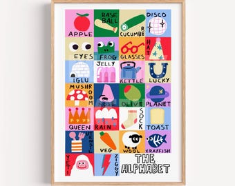 Children’s Alphabet Educational Bedroom Art Print