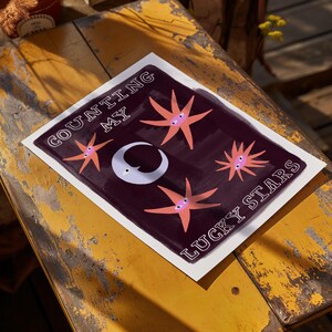 Impresión de Contando Estrellas de la Suerte, Luna y Estrellas, Arte de Pared Familiar (Descarga Digital) imagen 3
