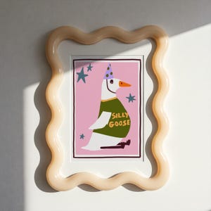 Silly Goose Nursery Print, Quirky Kids Room Wall Art image 2