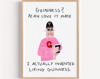 Beer yeah love it mate Art Print, Funny Bar Kitchen Decor