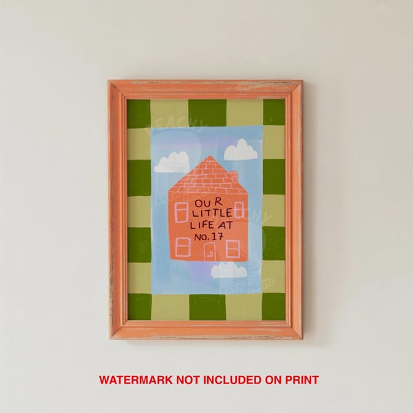 Personalized House Number Print, Custom Family Home Art