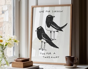 レア ☆ μTemps with Magpie Modular panel 中古 Hand Painted Single Magpie to Sit on a Door Corner. - Etsy
