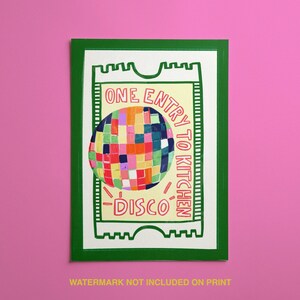 Impressão de ingresso de discoteca para cozinha, decoração retrô para casa imagem 2