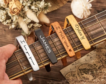 Custom Guitar Capo,Personalized Guitar Capo,Wood Personalized Guitar Capo,Valentines Gift,Birthday Gift,Perfect Gift for Guitarists/Musician