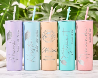 Personalized Custom Graduation Tumbler,Engraved Grad Tumblers,Class Of 2024,Graduation Gifts,Senior Tumbler,2024 Collage Graduation #G1