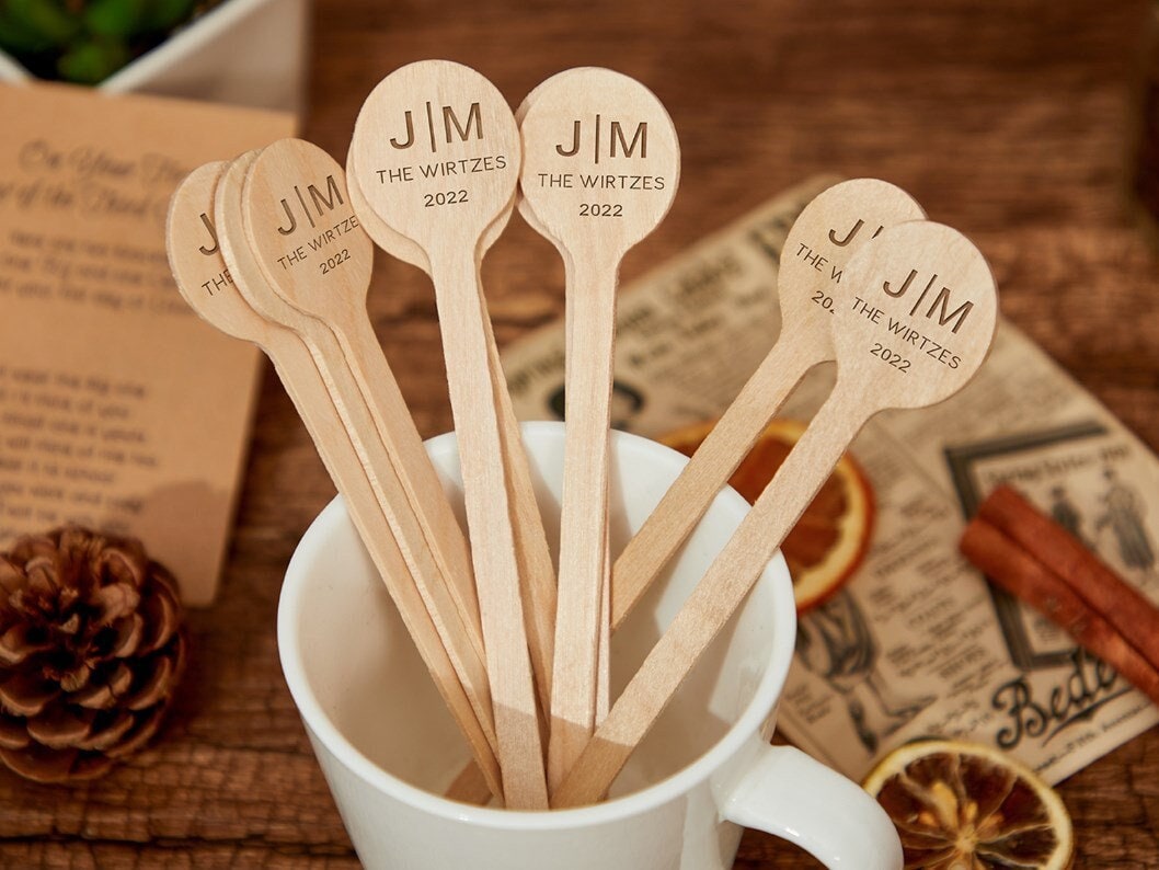 Wood Coffee Stirrers Sticks Stirring Stir Stick Spoon Paddle Beverage Stirrer inch