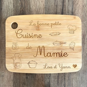 Personalized bamboo cutting board, Granny, grandmother or mom gift,