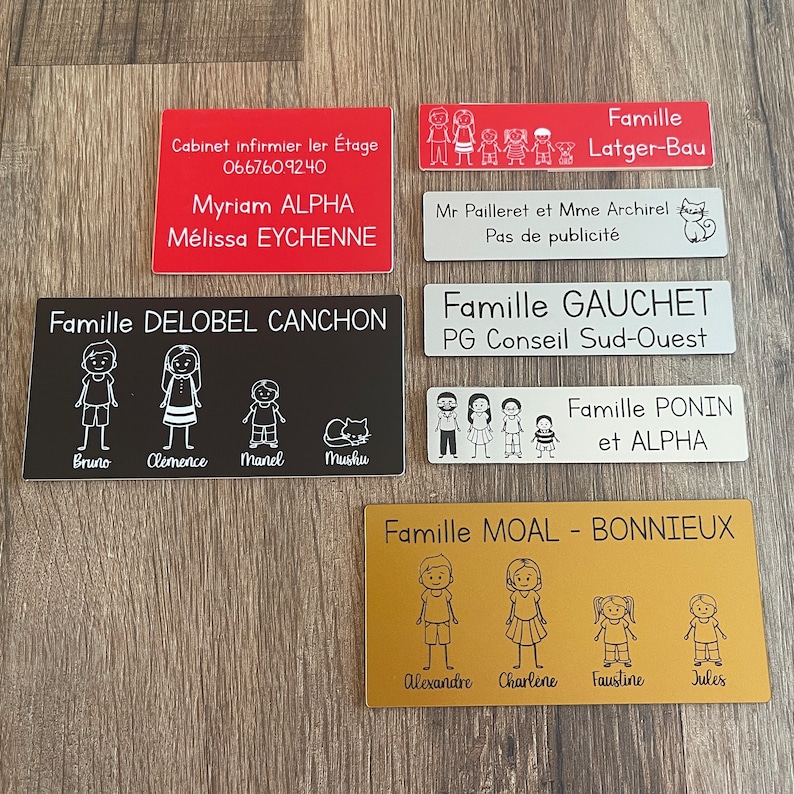 Plaque pour boite aux lettres gravée avec votre famille, idée cadeau pour une famille image 3