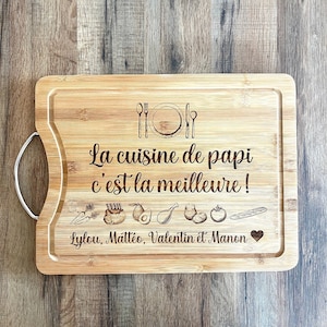 Planche à découper personnalisée avec le texte et les motifs de votre choix, cadeau papi