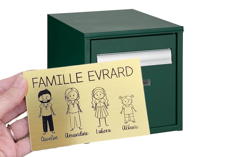Plaque pour boite aux lettres gravée avec votre famille, idée cadeau pour une famille image 5