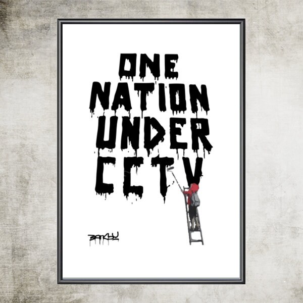 Banksy Poster Street Art one Nation Under Cctv Etsy