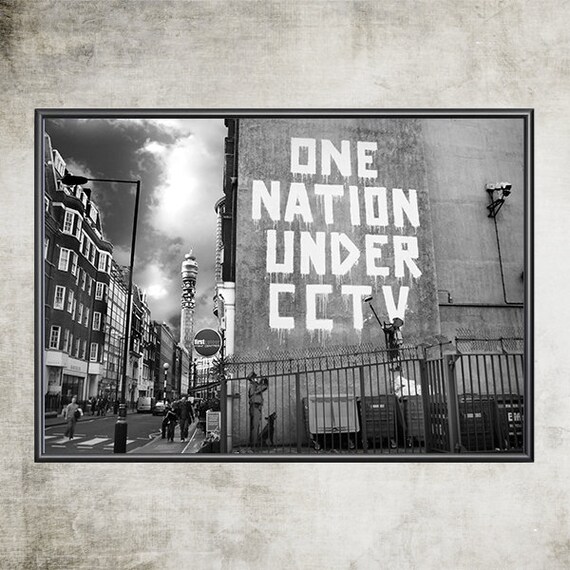 Banksy Poster Street Art one Nation Under Cctv Etsy