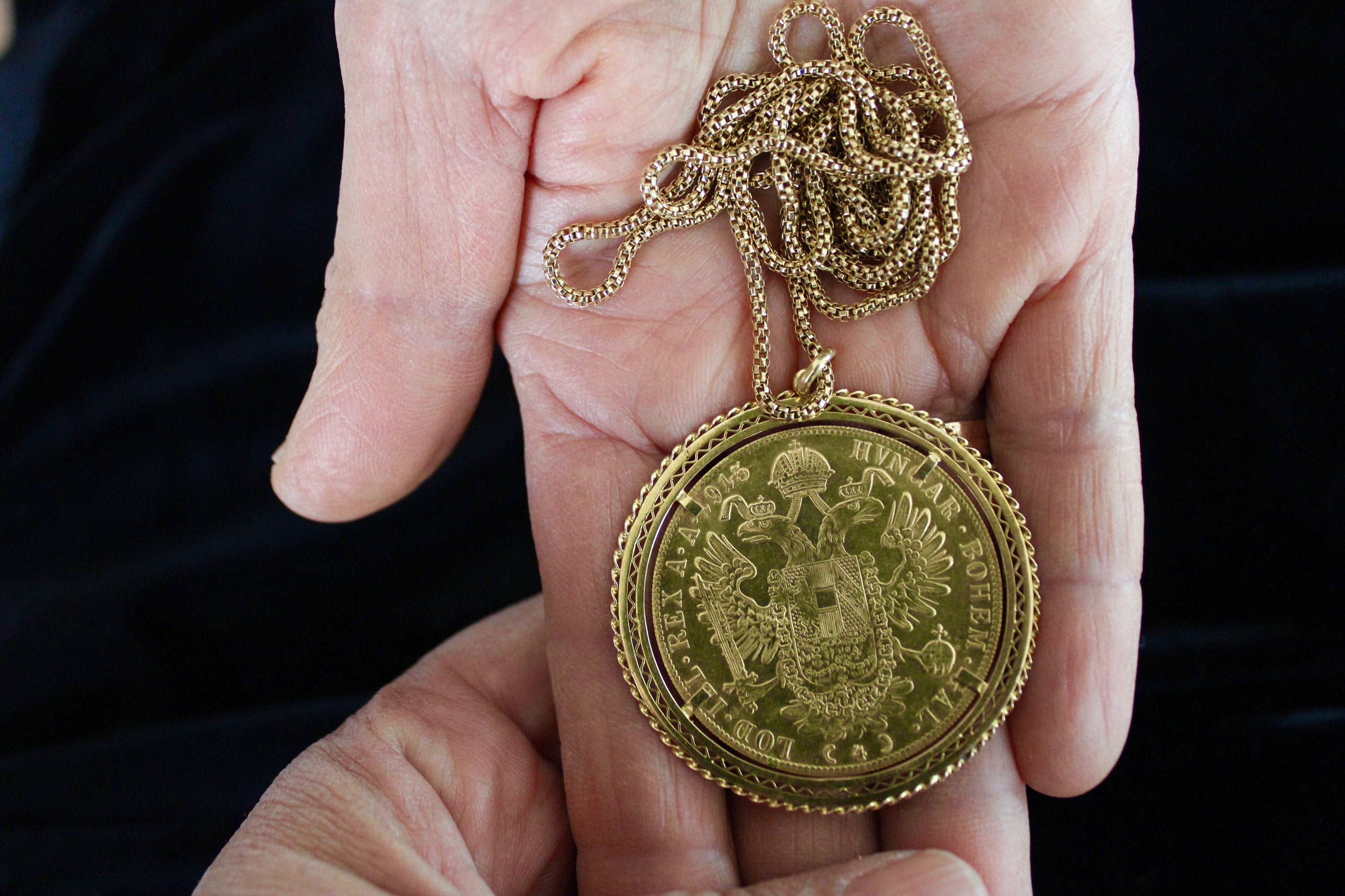 Antique Collectible Franc Coin Necklace. 18 K Gold Coin and Chain - Etsy