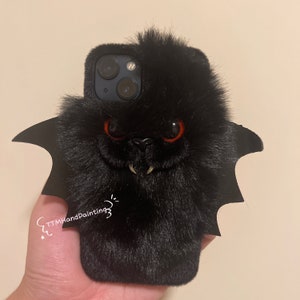 Cute 3D Bat Plush Phone Case For iPhone 14 Plus 13 Pro Max 12 Mini XR 7 8,Pet Phone Case,Pet lovers,Fluffy Plush,Personalized Gifts