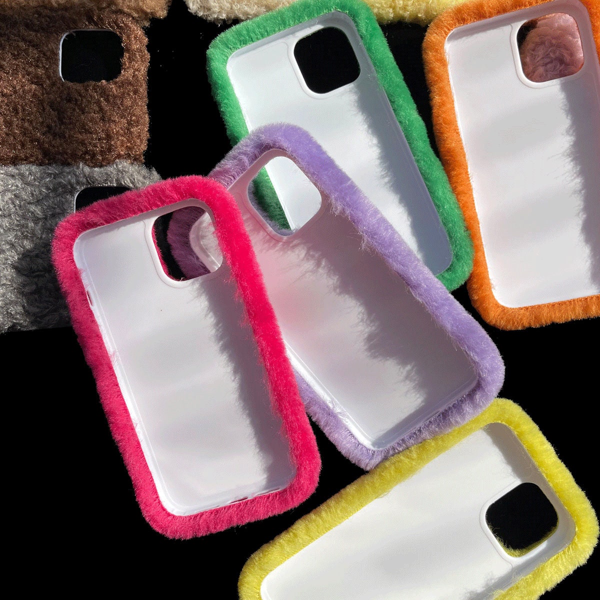 Handmade Colorful Plush Phone Case for iPhone 14 Plus 13 Promax 12 Mini