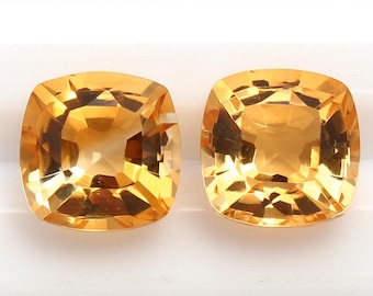 Natural Citrine Cushion Shape 7X7 MM Faceted Cut  ,For Jewelry Making ,Loose  Gemstone ,Calibrated Cushion Jewelry Making Loose Gemstone