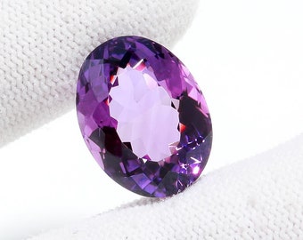 14,45 ct naturlig ametist oval fasetterad lös ädelsten