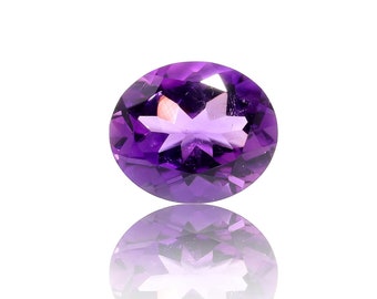 Afrikansk ametist av utmärkt kvalitet 12 x 10 MM mm, oval formad fasetterad lös ädelsten
