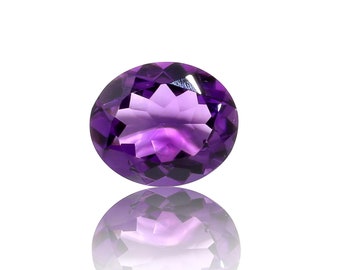 Afrikansk ametist av utmärkt kvalitet 12 x 10 MM mm, oval formad fasetterad lös ädelsten