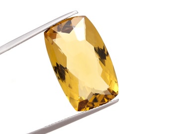 Natural 19.25 CTS Citrine Quartz Cushion Shape Faceted Cut For Jewelry Making ,Loose  Gemstone ,Calibrated Jewelry Making Loose Gemstone