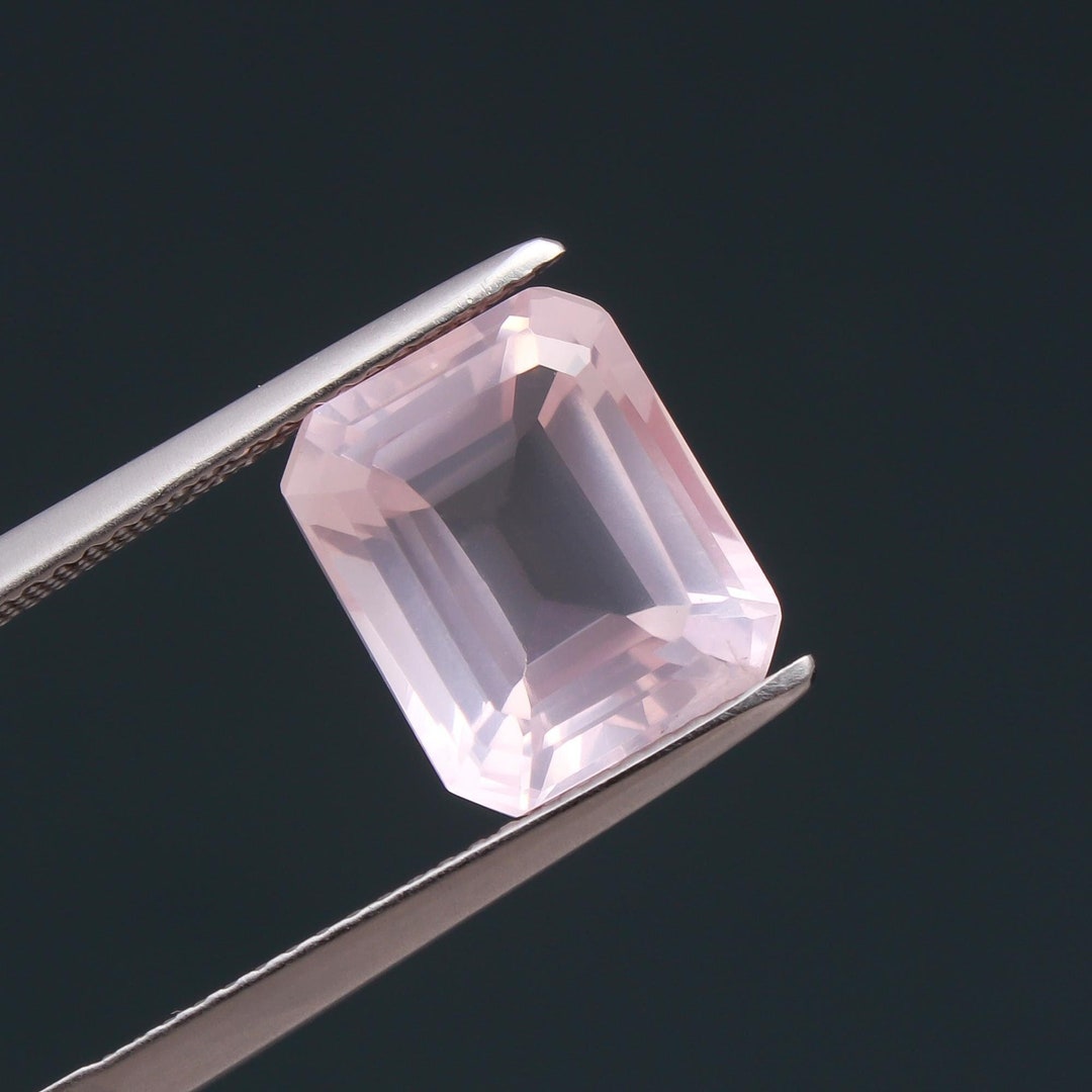 Natural Rose Quartz Octagon Shape Step Cut Faceted Gemstone 9X11 Mm ...
