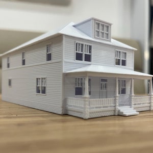 Haus 2-stöckig | 3D gedruckte Modelle der Größe N | Weiß PLA (NS-01)