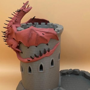 Dice Tower - Dragon&#39;s Keep 3d printed castle for dice rolling games AMAZING