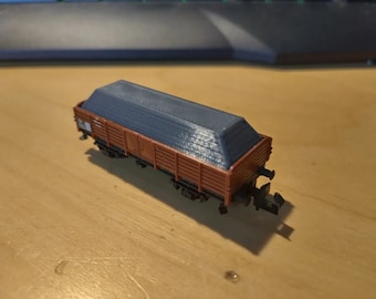 Carga de vagón de ferrocarril / Modelos a escala N impresos en 3D / PLA blanco (NS-16)