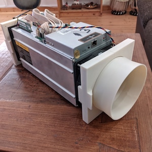 120mm Fan Air Supply Tube Quick Release System Antminer S9 S17 S19 | 3D Printed Crypto Mining Machines Accessories (CM-13)