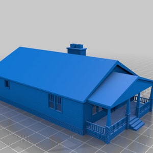 Haus 1920er Jahre Stil | 3D gedruckte Modelle der Größe N | Weiß PLA (NS-06)