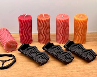 Wavy Candle Wax Mold | 3D Printed Candle Mold | DIY Candle Making | High-Quality & Durable