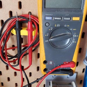 IKEA SKADIS Fluke 179 Multimeter Mount - Wall Pegboard Holder for Test Meter and Probes - Workshop Organization Tool