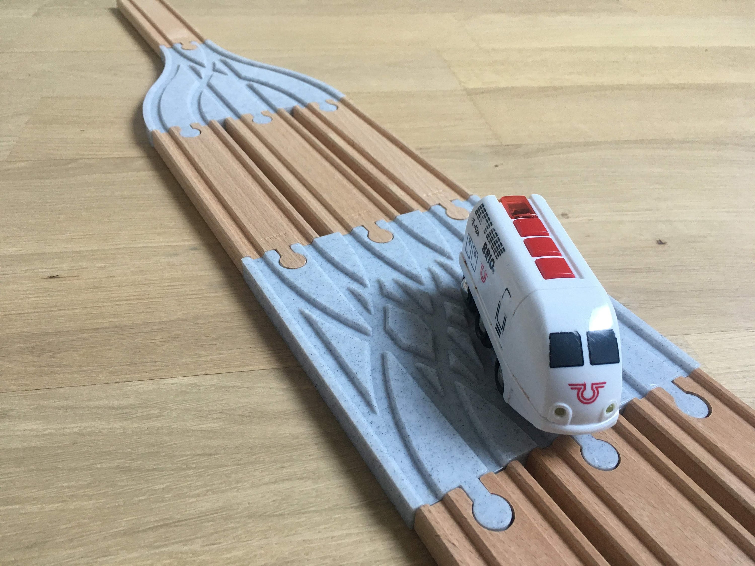 Wooden Train Track Intersection - 3 Ways Railroad Switch | 3D