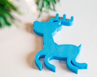 3D Printed Reindeer Ornament | Modern Twist on Classic Christmas Décor | Unique 3D-Printed Holiday Decorations