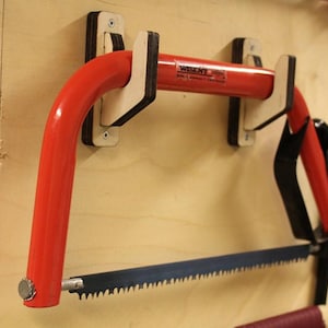 Soporte de pared para sierra - Estante organizador de herramientas para taller, ideal para sierras de mano y sierras japonesas - Colgador de pared para garaje