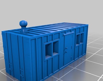 Oficina contenedor / Modelos impresos en 3D a escala N / PLA blanco (NS-11)