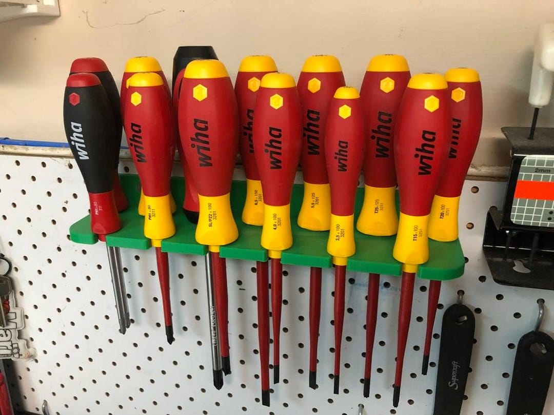 Tolson Screwdriver Racking Tool Rack Wall Mount Organizer for Screwdrivers Hex Drivers Pliers ...
