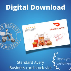 Fast Food, Lieferung Fahrer, Restaurant, Danksagungs-Karte, digitaler Download, printable, Dankeschön, Bindestrich, isst, 5 Sterne, Burger, Tür