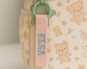 Personalized Kids Bag Tag | Custom Embroidered Name Tag Keychain | School Backpack ID Label | Children Birthday Gift | Kids Christmas Gifts