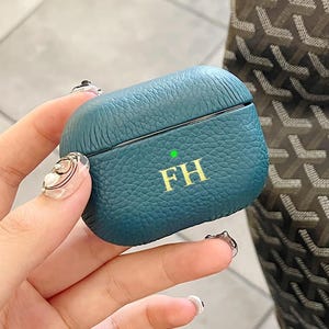Personalised Genuine Leather AirPods 1,2,3,4 & Pro 1, 2 Case, Monogram Premium Leather Cover, Custom Engraved AirPods Case