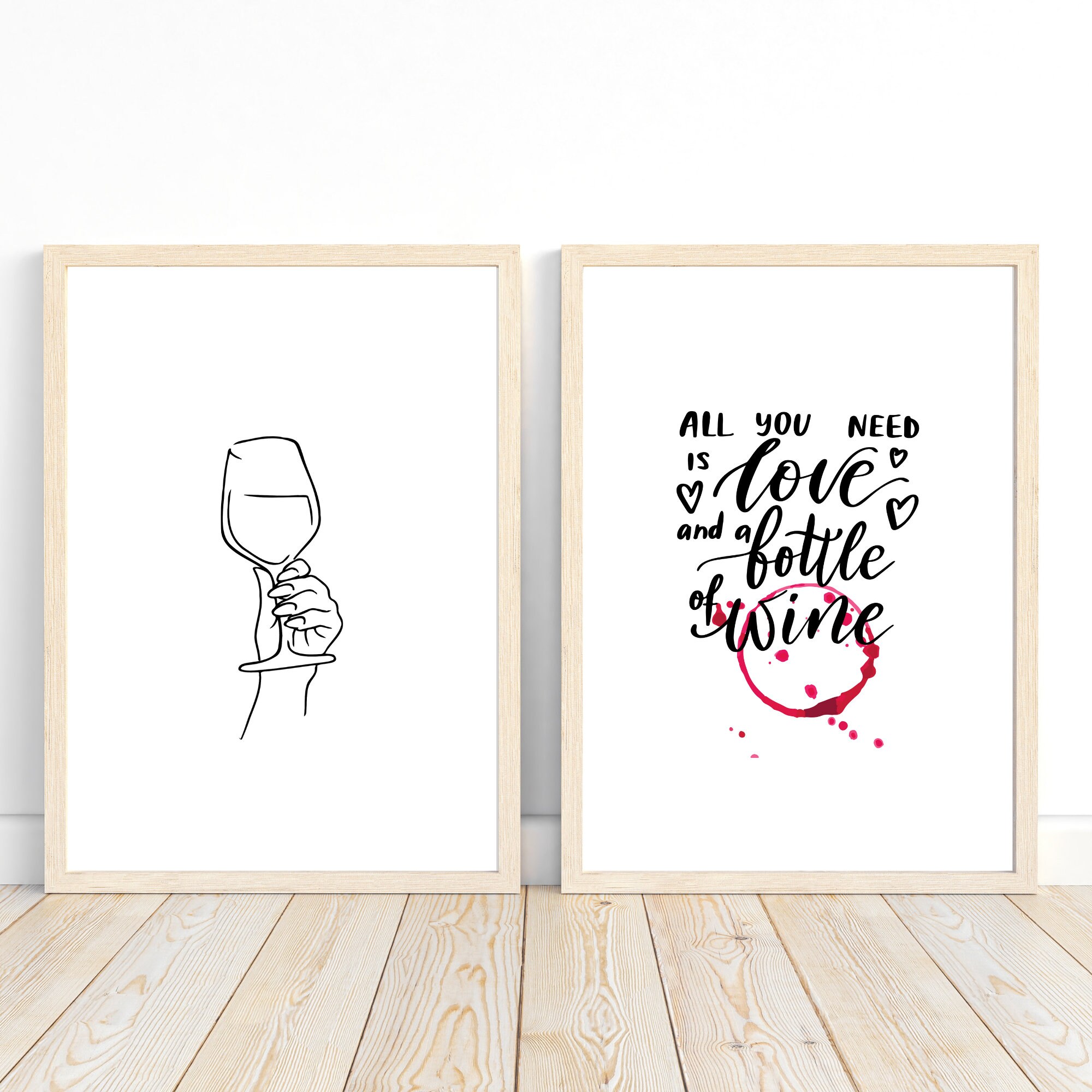 Wine Stain Quote Wall Art Print Printable Woman Drinking Wine Etsy