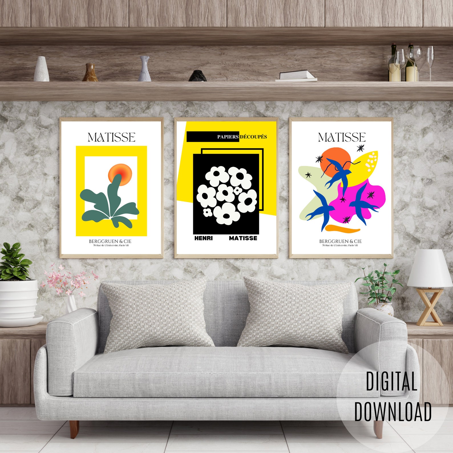 Printable Matisse Wall Art, Set of 3 Digital Art Prints Inspired by ...