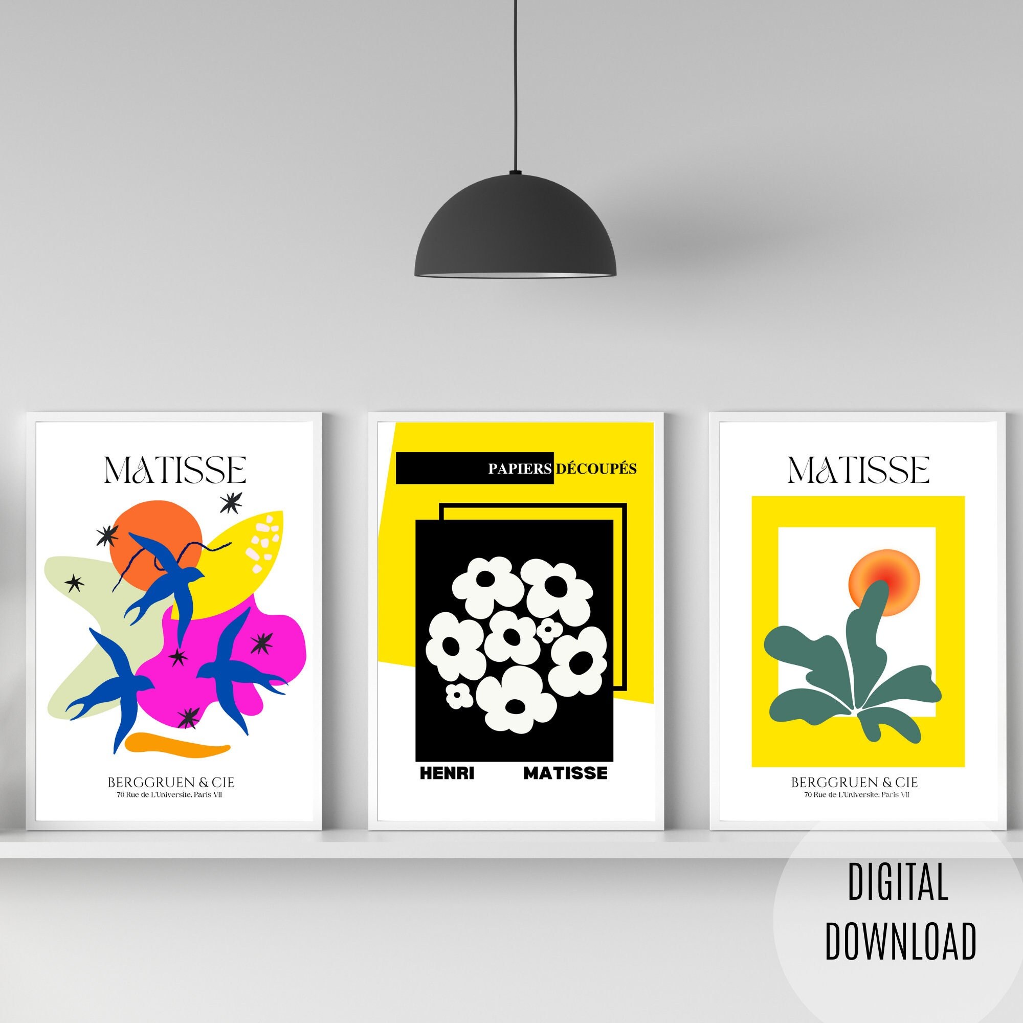 Printable Matisse Wall Art, Set of 3 Digital Art Prints Inspired by ...
