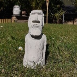 Stone Garden Easter Island Moai Head/Tiki Statue/Indoor Ornament/Hand Made